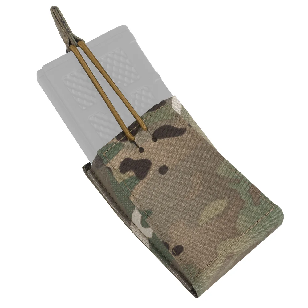 Image of Taktische Einzelne AR-Magazintasche 5,56 Elastische Magazintasche mit Bungee-Rückhaltesystem AR15 AK47 Gewehr-MAG-Träger Jagd Airsoft Gürteltasche