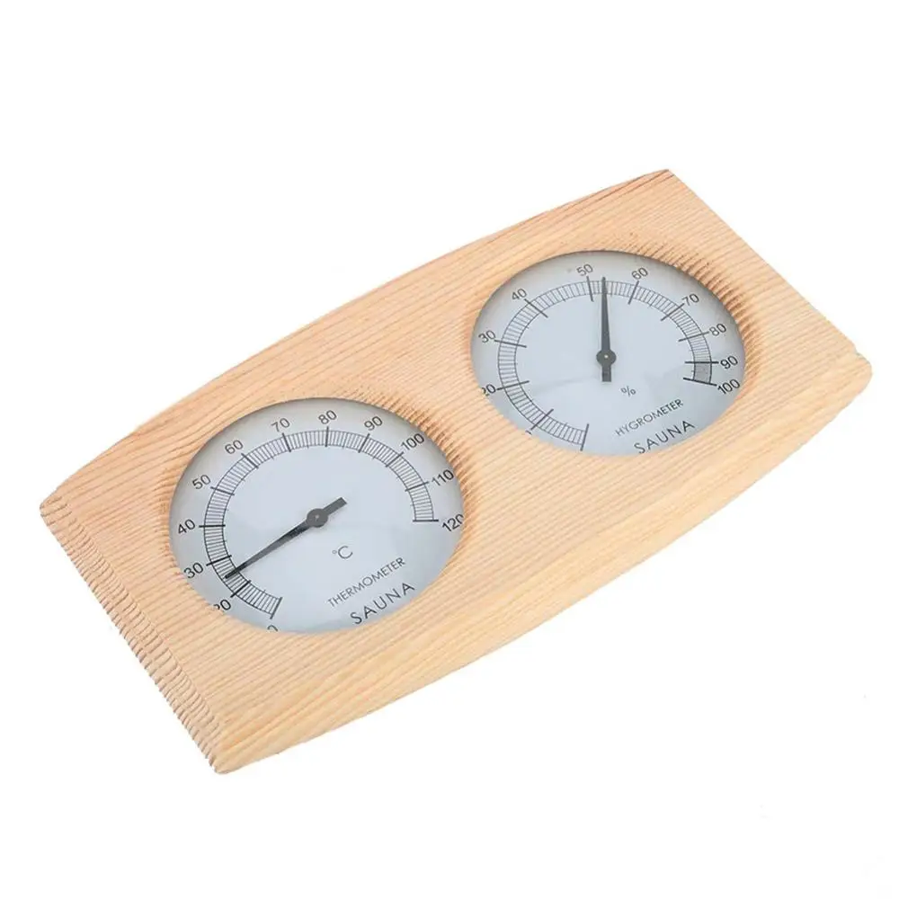 Hygrometer Thermometer Temperature Humidity Meter 2 in 1 Sauna Room Wooden Steam