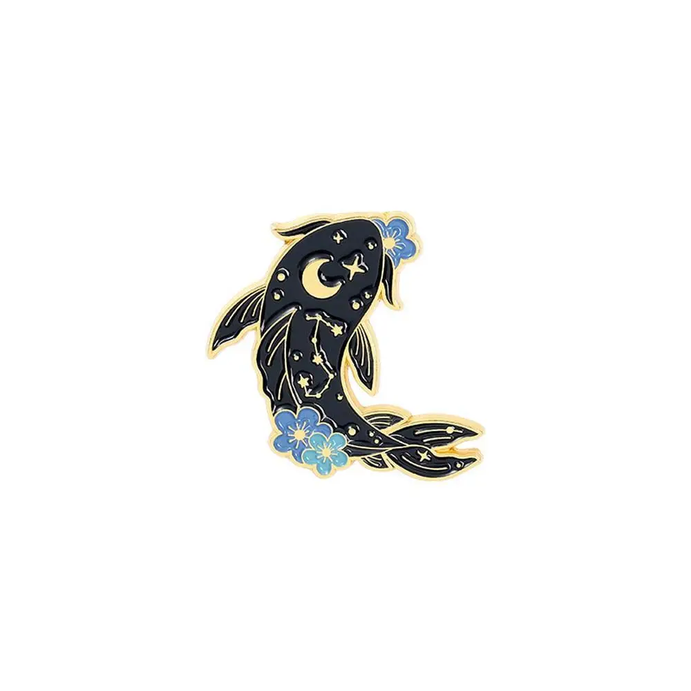 Fashion Cute Badge Pin Collar Brooch Jewelry Accessories Lucky Fish Enamel Pin Brooches Pin Koi Fish Brooches Lapel Brooch