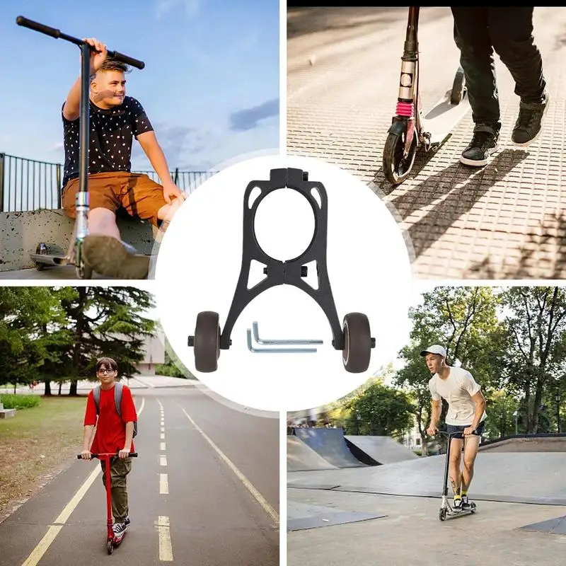 Soporte de mano para patinete eléctrico, rueda móvil de almacenamiento, plegable, auxiliar, para el hogar y la escuela