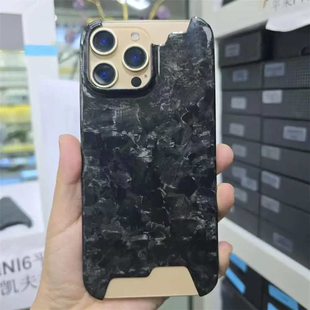 

Genuine Real Carbon Fiber Slim Case for iPhone 16 Pro Max 16 Pro Irregular Forged Back Cover