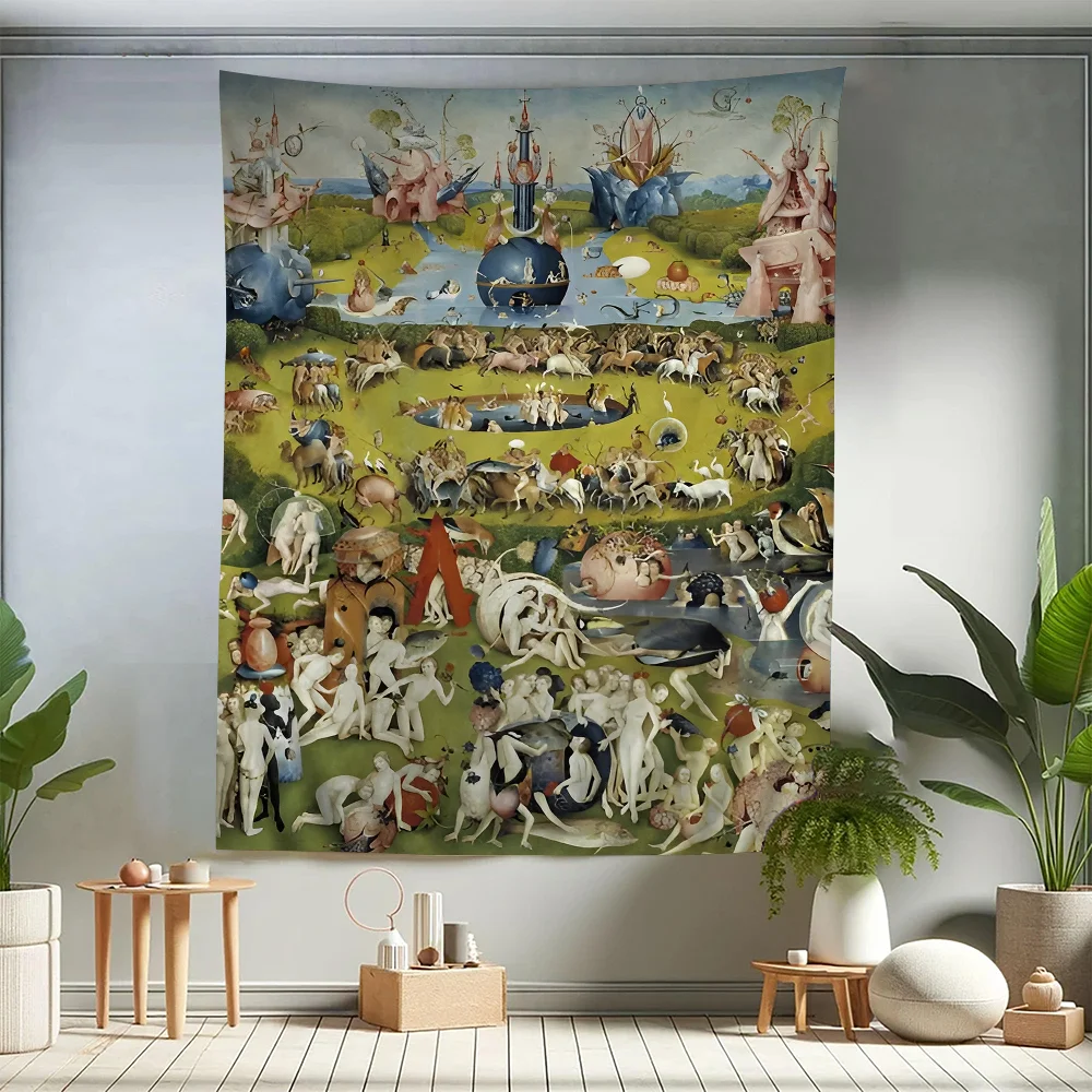 

Hieronymus Bosch Surreal Artwork DIY Wall Tapestry Hippie Flower Wall Carpets Dorm Decor Wall Art Decor