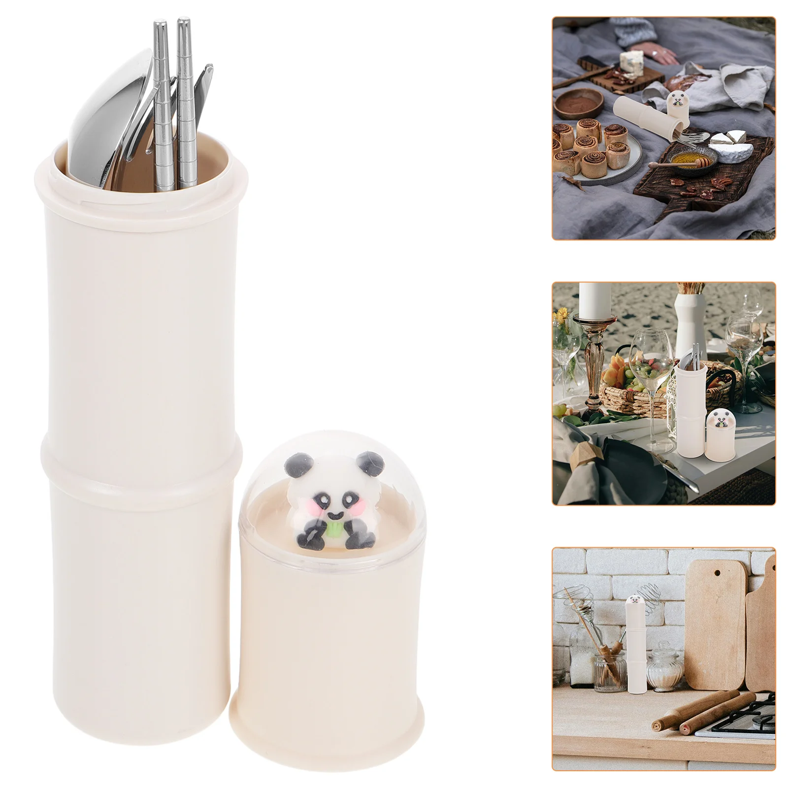 

1Set Portable Cutlery Set Stainless Steel Reusable Spoon Fork Chopsticks for Lunch Box Camping Hiking Travel Utensils