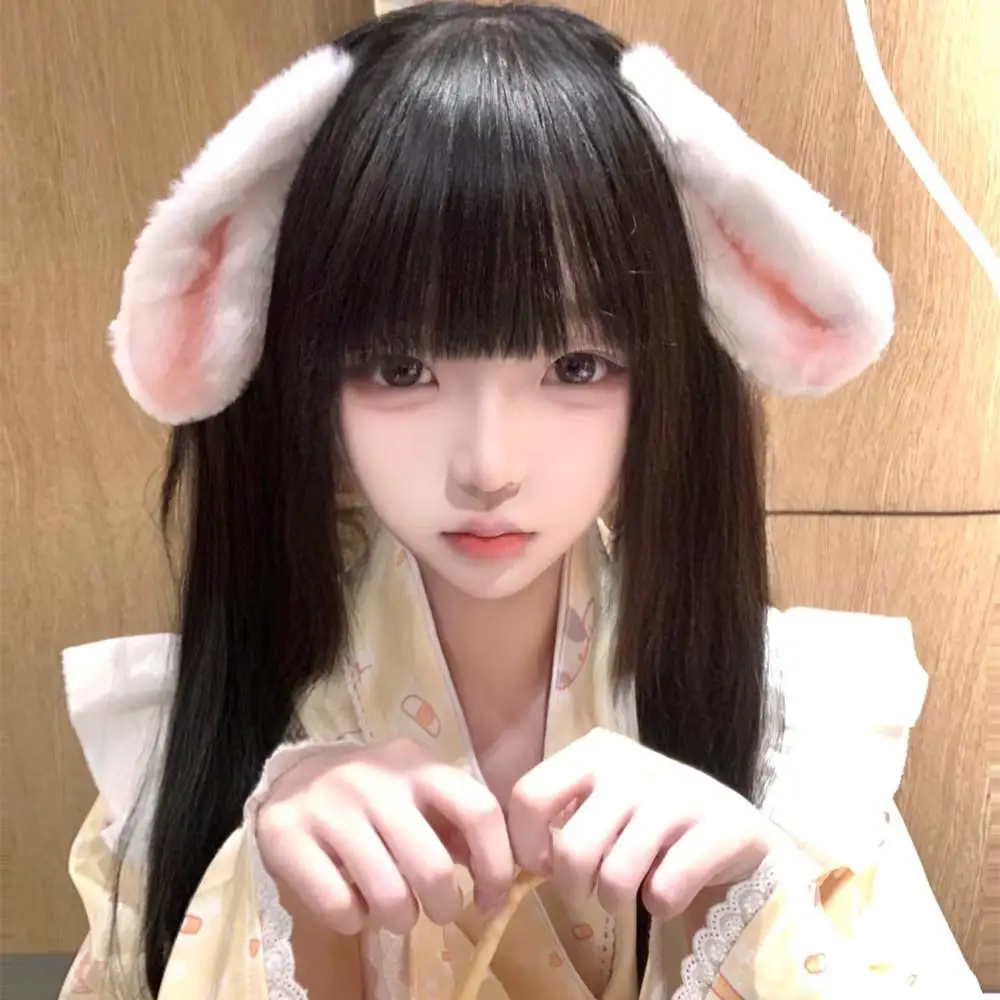 

New Cute Bunny Ears Headband Plush Rabbit Hair Hoop Headwear Women Girl Cosplay Costume Fur Hair Accessories For Party Christmas