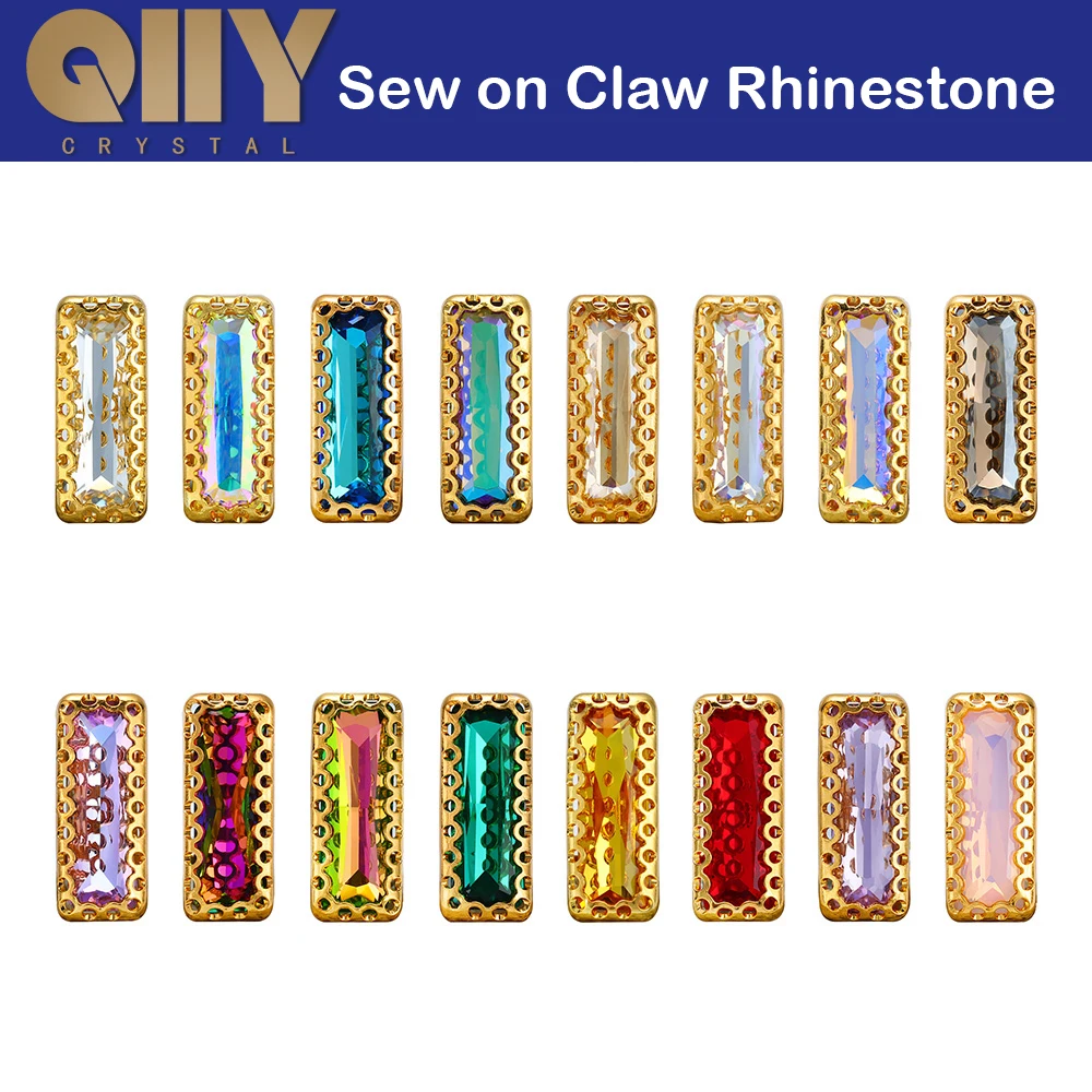 

QIIY прямоугольная прямоугольная швейная установка в стиле гнезда, пришивные стразы с медным когтем, одежда «сделай сам», 3D аксессуары