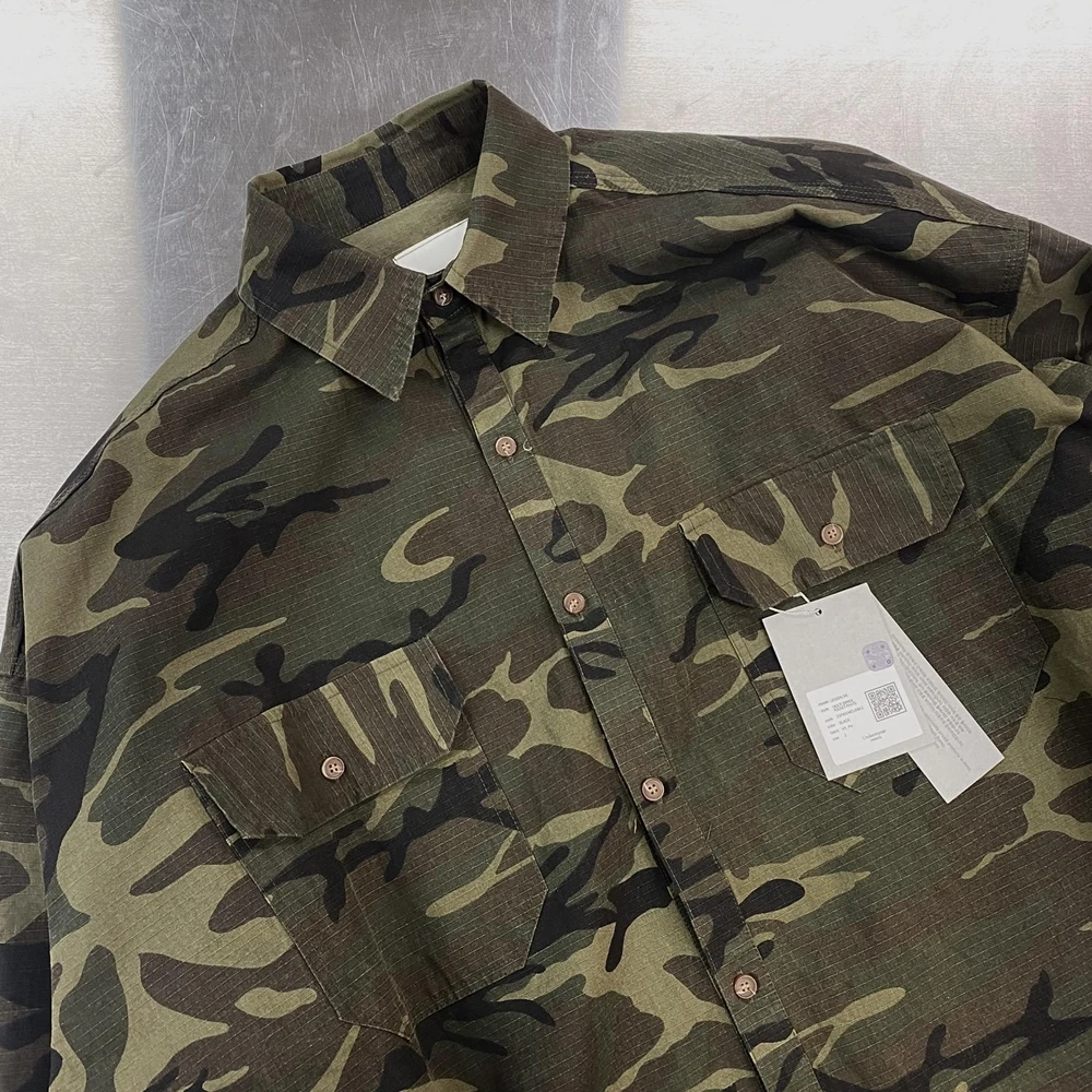 Chaqueta de camuflaje suelta de gran tamaño para hombre, ropa de calle Vintage de tendencia de la mejor calidad, Tops, sudadera, abrigo