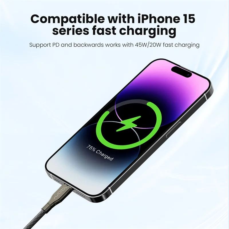 Vyvylabs 60 واط كابل شحن سريع نوع C إلى نوع C كابل آيفون 17 16 15 لماك بوك باد سامسونج شاومي كابل الشاحن السريع