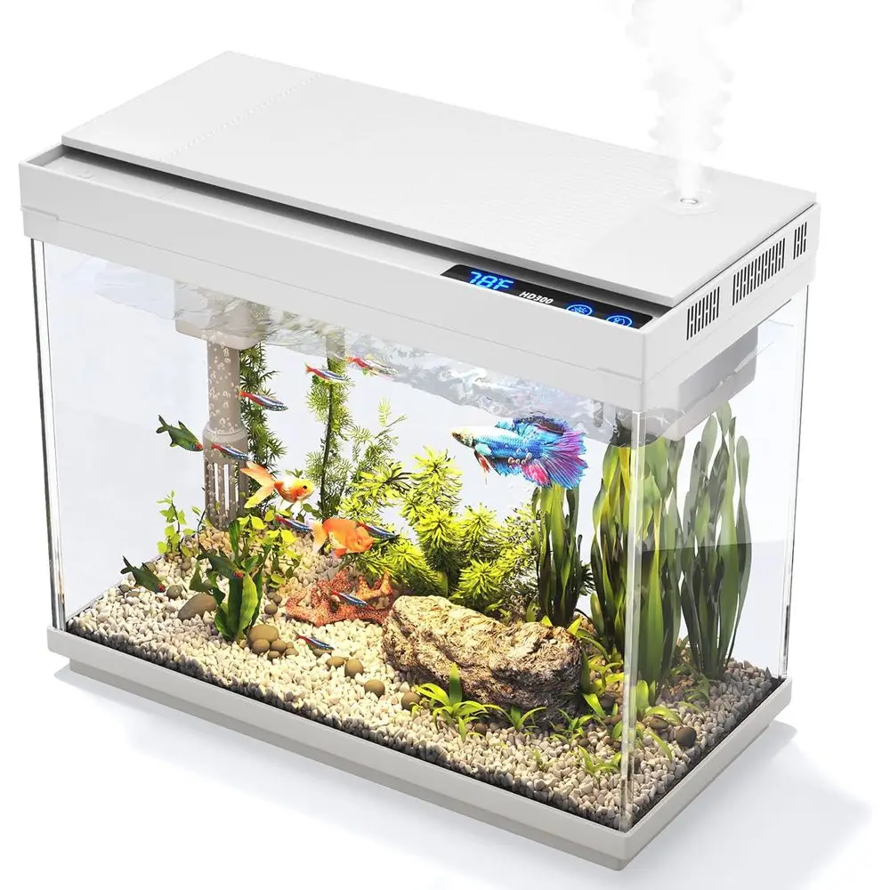 

2.4 Gallon Aquarium Kit with 7-Color LED Pump, Filtration, Oxygenation, Circulation, and Temperature Display