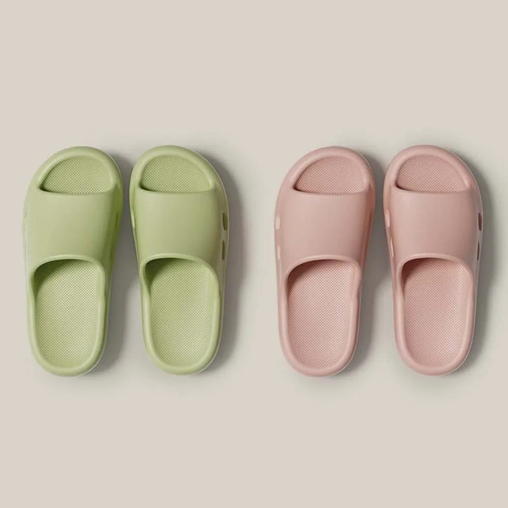 

Non-Slip Women Flat Bottom Slippers Thick Sole Breathable Female Slides Sandals Simple EVA EVA Hollow Out Shoes Spring Summer