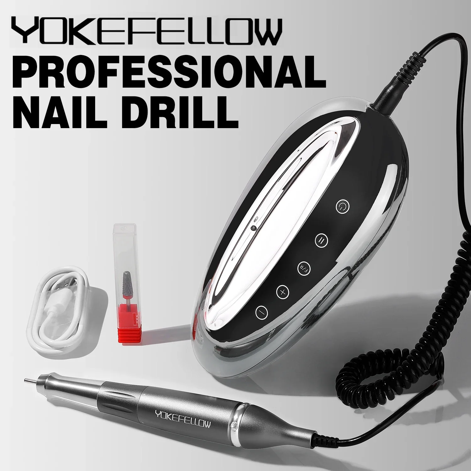 YOEllFELLOW-Perceuse à ongles électrique sans balais, moteur de mise à niveau professionnel, lime à ongles pour acrylique, outils de manucure, 40000 tr/min, N64.