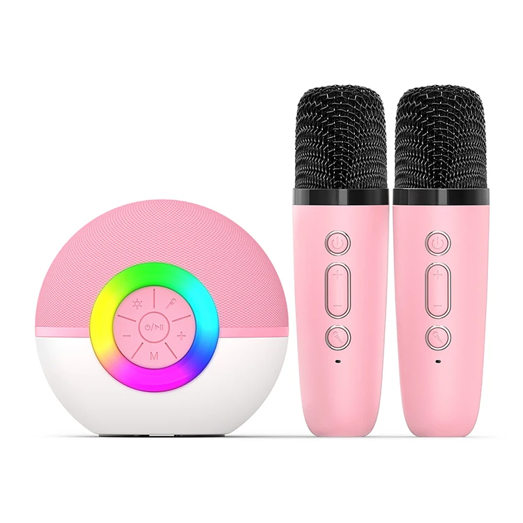 

Mini Wireless Speaker Audio System Sound with Dual Microphone KTV Karaoke System Professional Singing Outdoor Speaker T97