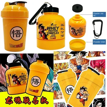 Dragon Ball Son Goku Shake ขวดอะนิเมะแบบพกพาช่องทางขวดน้ําฟิตเนสกีฬาถ้วย GYM ผงโปรตีน Shake ถ้วยผู้ชายของขวัญ