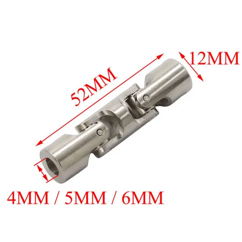 Beicai 1pcs Three-section Universal Joint Coupling 4/5/6/8/10mm 45# Steel Boat Car Shaft Coupler With Screw Metal Cardan Joint