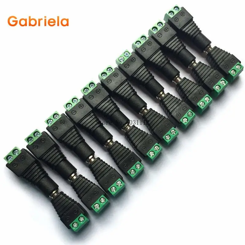 

10PCS male female DC Power plug 5.5 x 2.1MM 5.5*2.5MM 12V 24V Jack Adapter Connector Plug suitable for CCTV camera