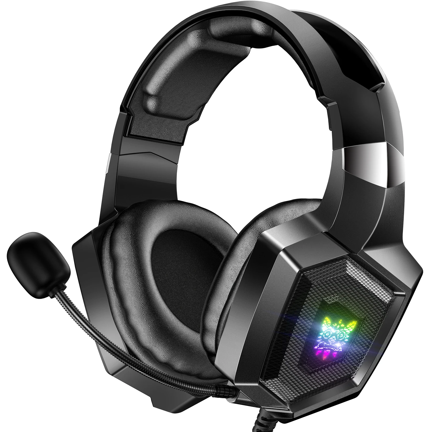 Casque de jeu filaire ONIKUMA K8 avec micro HD flexible et éclairage RGB, pour PC et Xbox._voghion.com