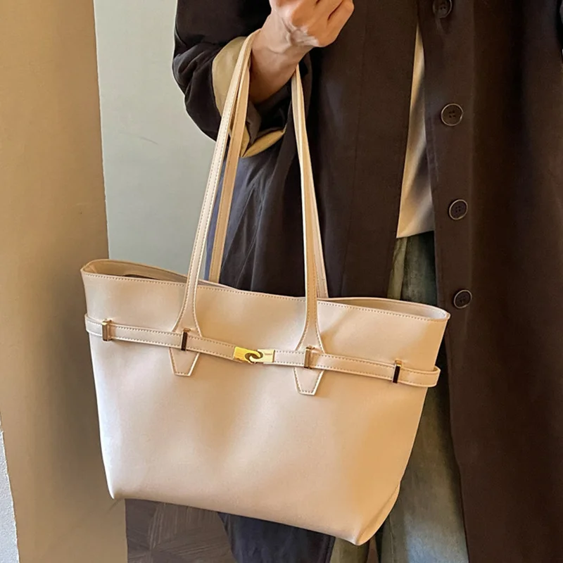 Urbaner Minimalistischer Stil Große Kapazität Damen-Handtasche Unterarm-Schultertasche Pendler-Handtasche Modische Reise-Unterarmtasche – Detail 8