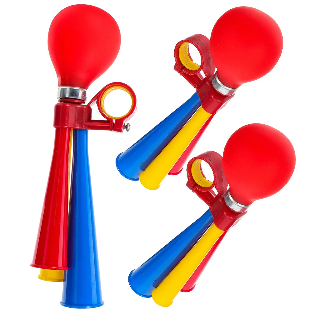 3pcs Bicycle Air Horns Loud Manual Bike Horn For Teens Durable Handlebar Mount Outdoor Cycling Safety Alert Tool