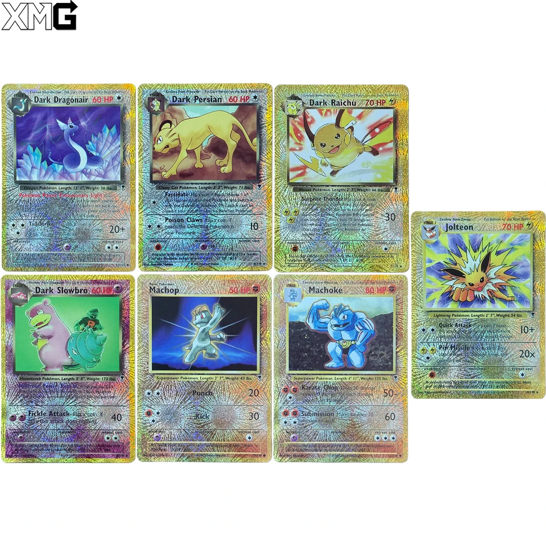 7-pcs-set-diy-ingles-colecao-legendaria-revfoil-reverso-holo-cartao-pokemon-jolteon-escuro-slowbro-escuro-raichu-ptcg-colecao-ca
