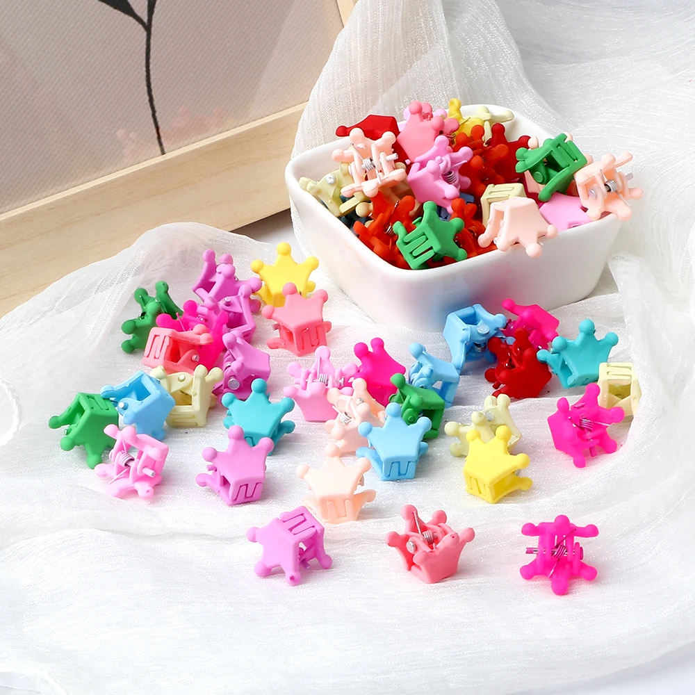 20pcs/bag Colorful Mini Hair Claws for Kids Girls Flower Crown Star Shaped Hairpins Lovely Hair Clips Decorate Accessories Gifts