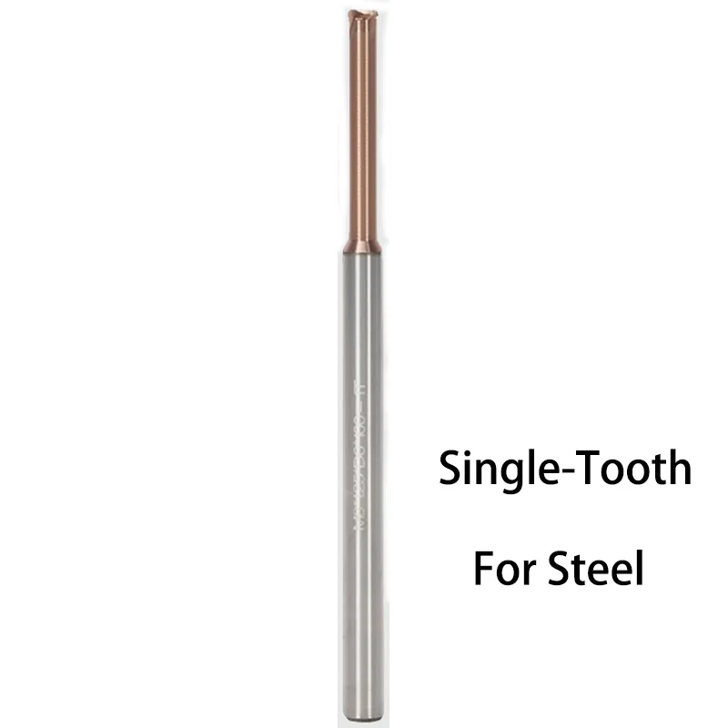 เหล็กทังสเตน CNC 60 HRC แบบเดี่ยว/สามขลุ่ยยาว100มม. M1M2M3M4M6M8M10M12M14ตัดกัดเกลียวสำหรับอลูมิเนียม/เหล็ก