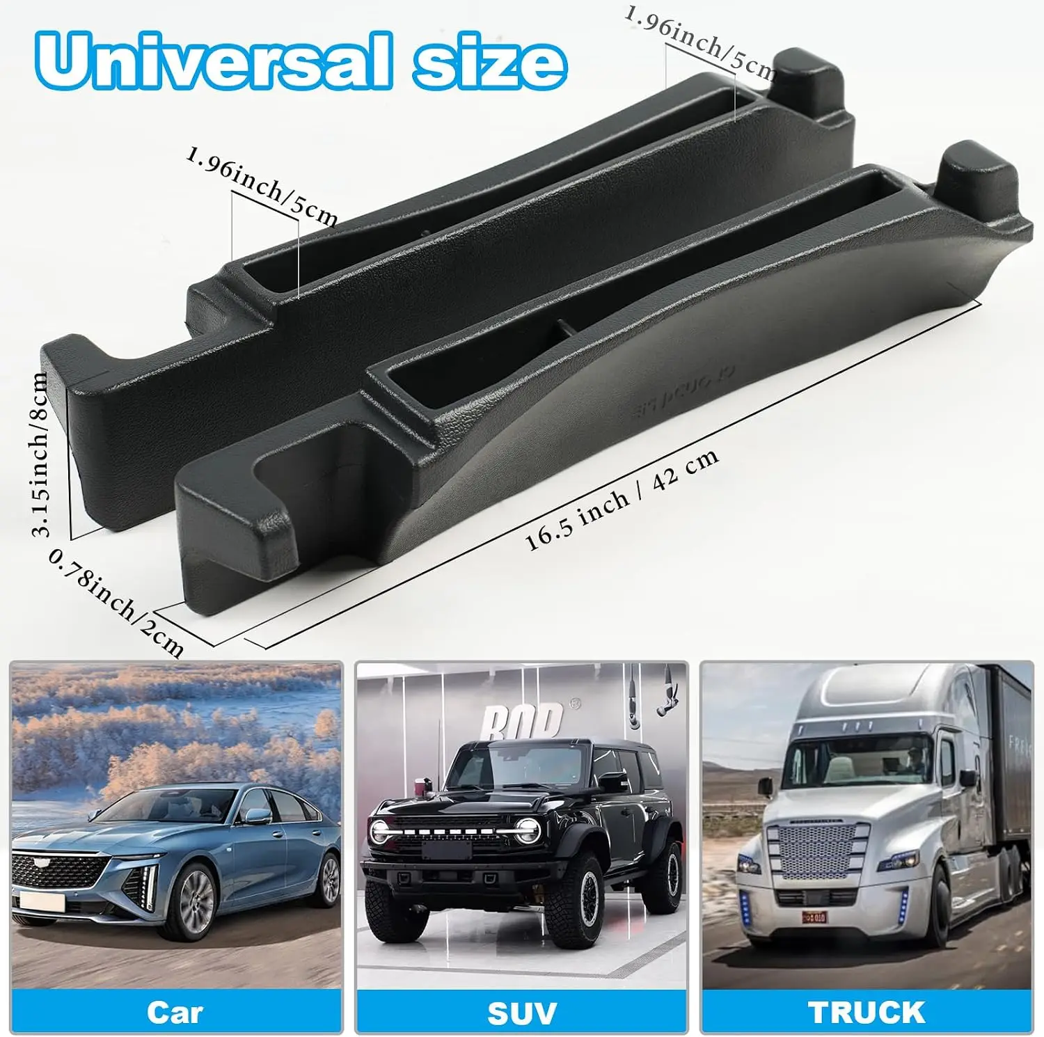 Car Seat Gap Filler with Drop Prevention & Storage Hook - Between Seats Console Organizer for SUV Truck - Car Accessories - Set