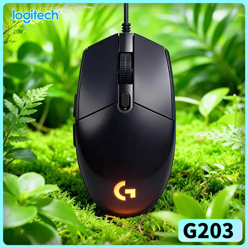 

Игровая мышь Logitech G203 проводная, RGB-подсветка, 8000 DPI, 6 кнопок, отклик 1 мс, кабель 2,1 м, для Windows и Mac, надежная