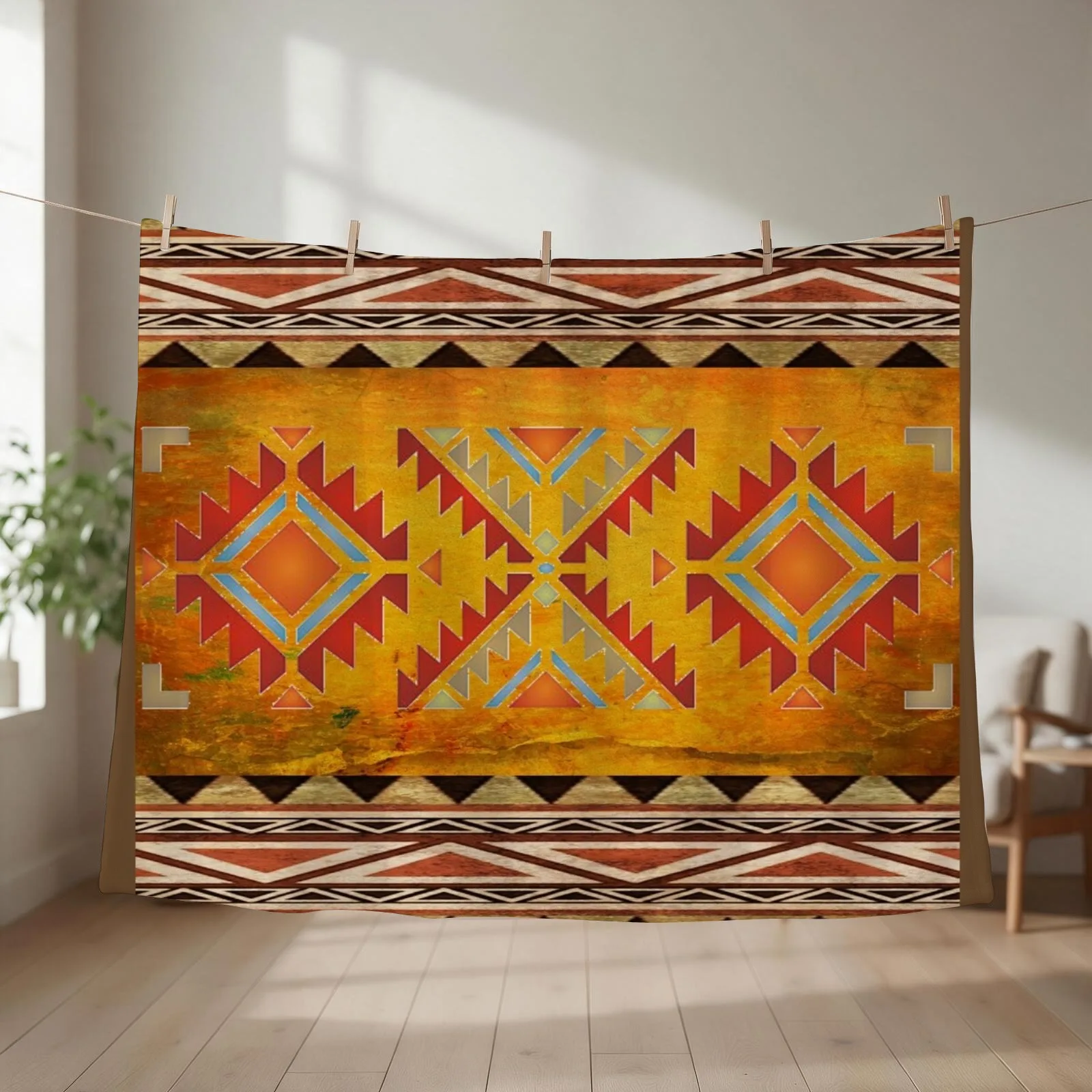 Aztec pattern Navajo Throw Blanket