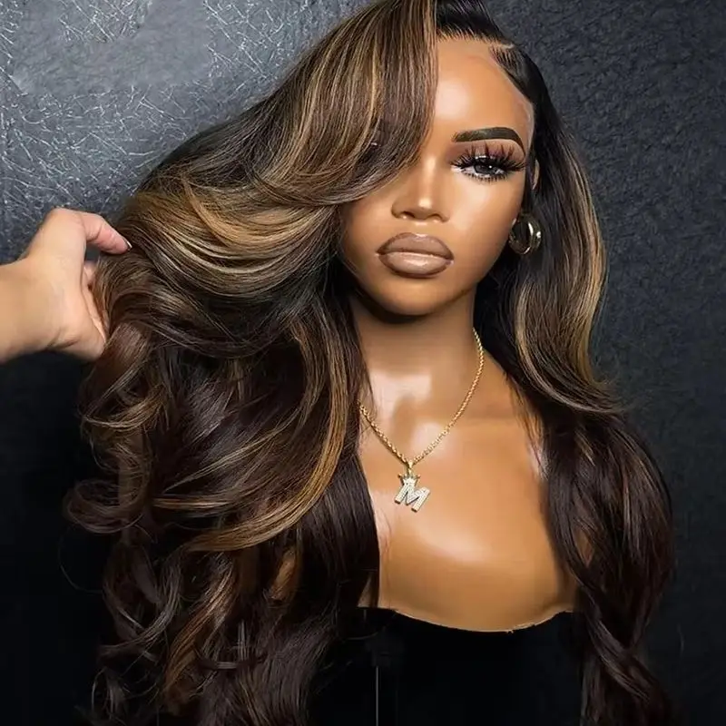 

Glueless Natural Highlight Blond 5x5 Silk Base Human Hair with BabyHair Soft Body Wave HD Lace Hair Preplucked
