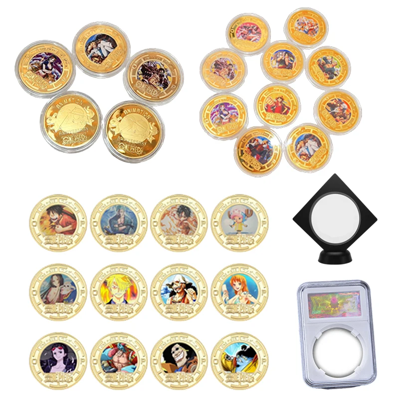 One Piece Monkey D. Luffy Nami Nico-Robin Commemorative Metal Coins Anime Characters Game Collection Rare Boys Birthday Gift