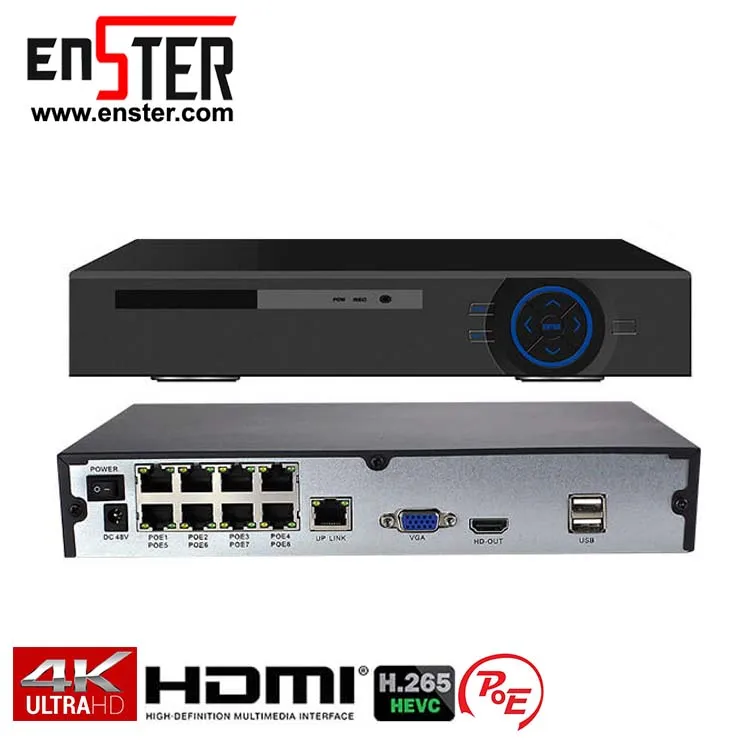 HD H. 264 4K 8CH POE CC  TV NVR Digital Video Recorder Embedded Linux NVR 48V Standard POE 8ch with 5MP XMEYE NVR-7508P