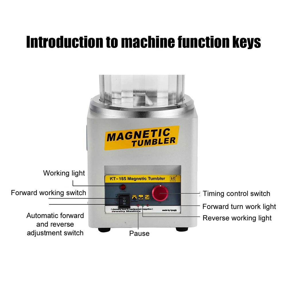 Magnetic Polishing Grinding Machine 2000rpm Portable Timing Adjustment Polisher Automatic Forward and Reverse Adjustment