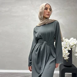 Plain color abaya Dubai outfit Saudi Arabia Muslim Modest Dress Turkey Islam Hijab Dresses Kaftan/Caftan Robe Femme Musulmane