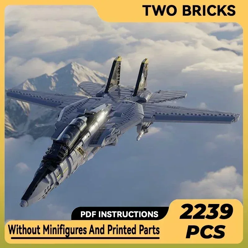

Модель военного самолета Moc, строительные кирпичи F14 Tomcat, технология истребителя, модульные блоки, подарки, рождественские игрушки, наборы «сделай сам», сборка