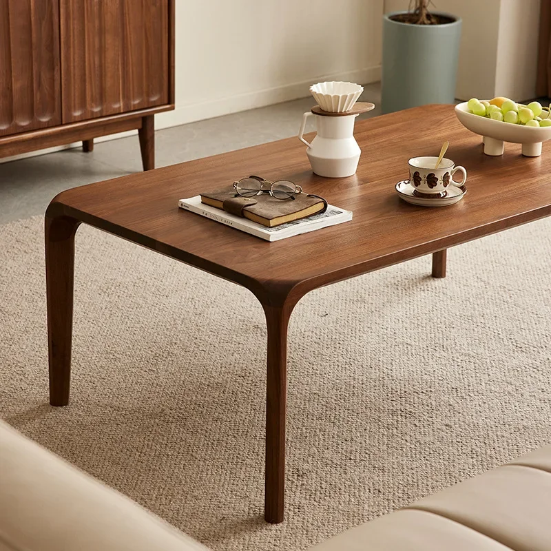 North American black walnut coffee table Nordic living room tea table Japanese simple log edge table