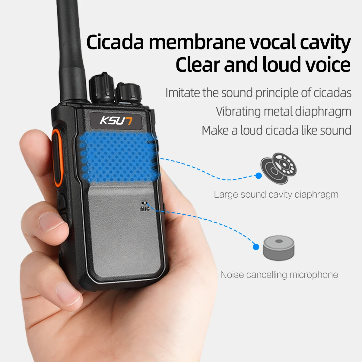 KSUN Encrypted Woki Toki Prevent Decoded Handheld Two Way Radio Walkie Talkie for Civilian Commercial