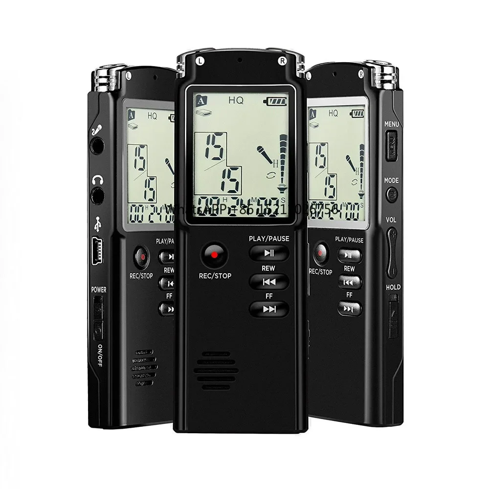 32GB Digital Voice Recorder Sound Audio Recorder Dictaphone Voice Activated LCD Recording Device with MP3 player T60