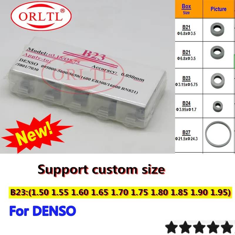 

ORLTL 50PCS B23 Injector Adjusting Washers Shim Size 1.50-1.95mm Gasket Repair Kits For Denso injector 095000-5600