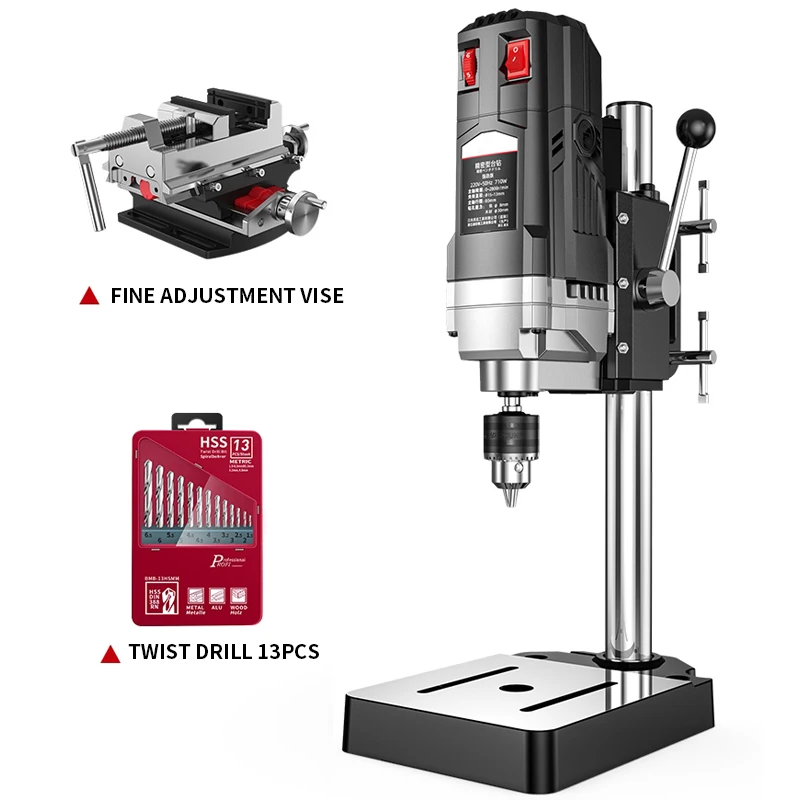 

710W small bench drill home 220V high-precision drilling machine milling machine multi-functional workbench drilling machine