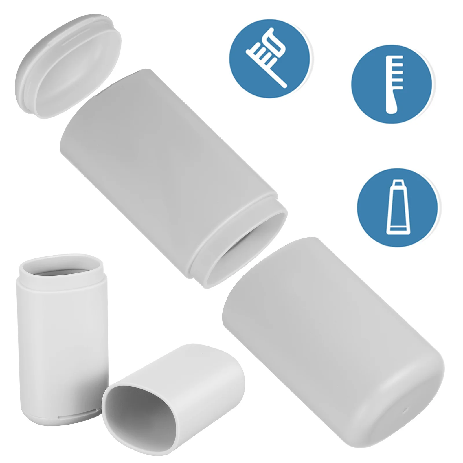 

2 pcs Travel Case Portable Toothbrush Holder Large Capacity Secure Seal Strong Pp Material Toothbrush Box For Toothpaste Facial