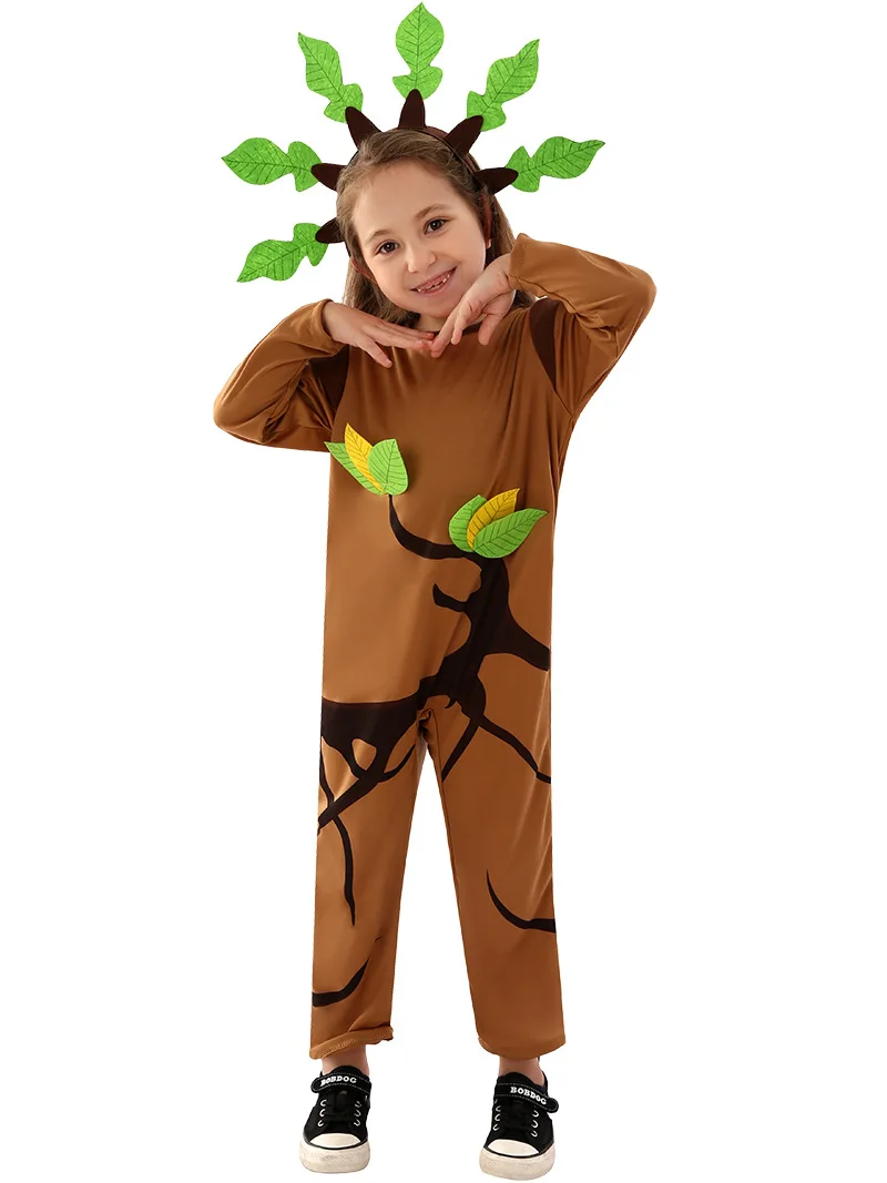 Plants Cosplay Brown Tree Costumes International Children's Day Halloween for girl with accessories