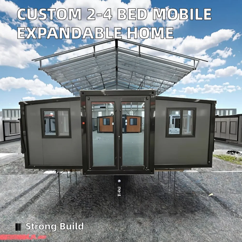 20ft/40ft Steel Folding Container House Prefabricated Portable Luxury Villa Breathable 50/75mm Sandwich Panels Modern Design