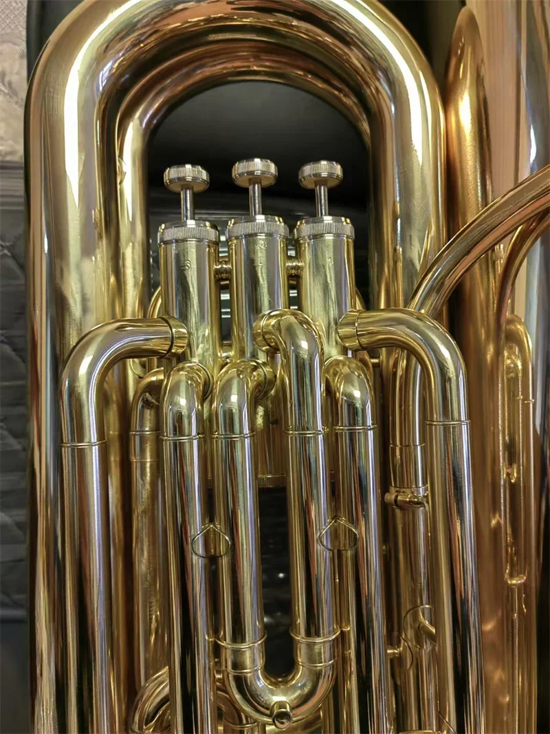 Bb Professional Gold Lacquer Brass Body Tuba