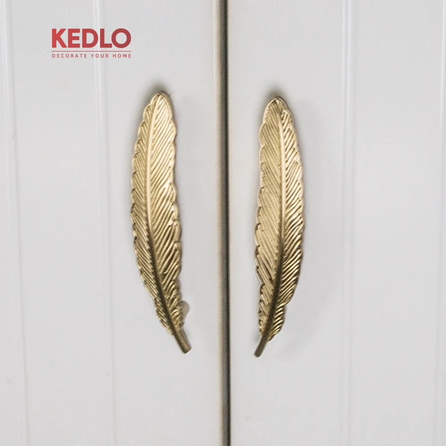 KEDLO Moderner Minimalistischer Luxus-Massivmessing-Schubladengriff für Küchenschränke, Gebürsteter Messingknopf – Detail 16