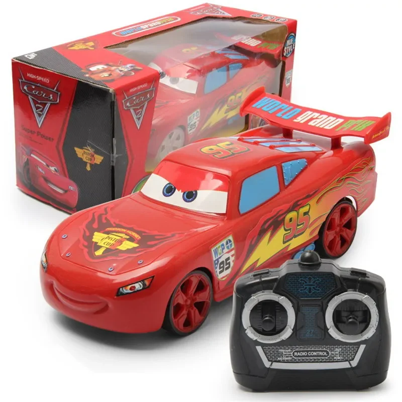 

Anime Pixar Cars 3 Electric Toy Car Lightning Mcqueen Spider Man Four Channel Remote Control Car Model Toys For Children Gift