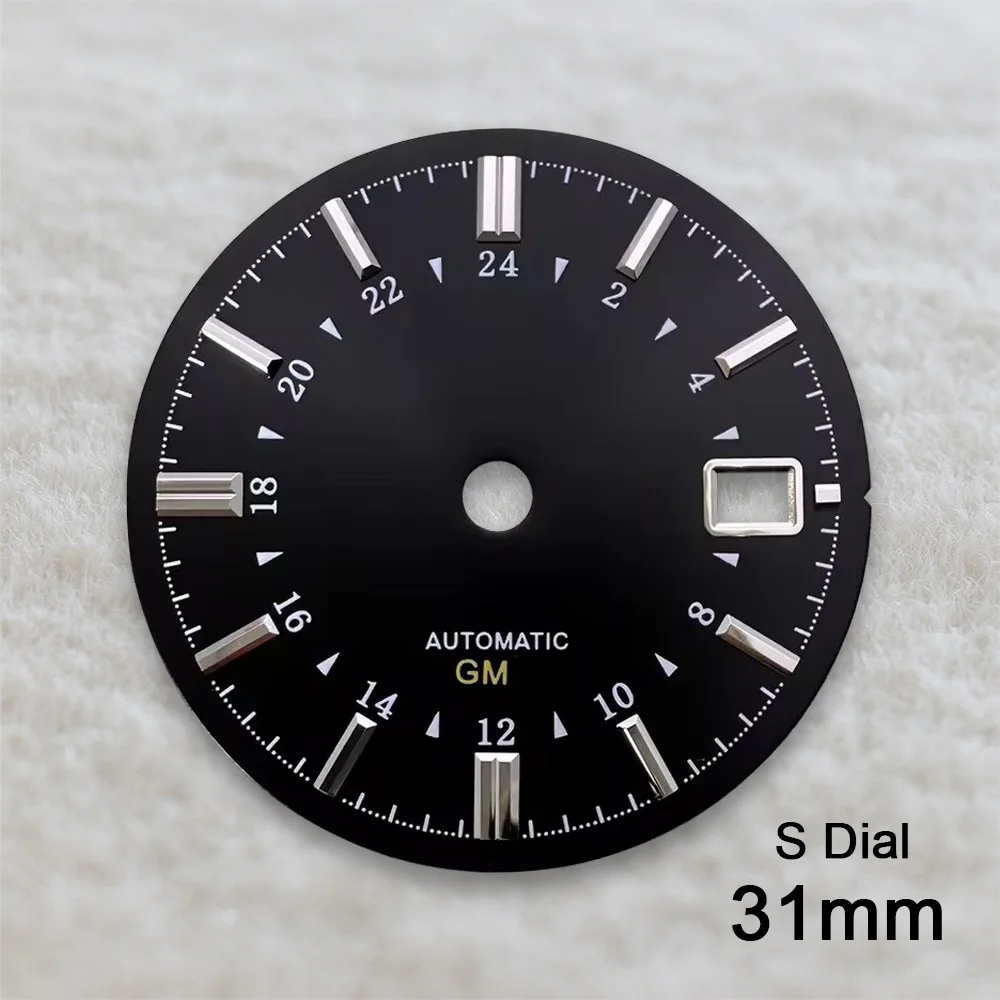 High-Quality 31mm S/G S Logo Dial Fit NH35 Japan Movement Sunburst/Matte Solid Nail Dial Watch Modification Accessories