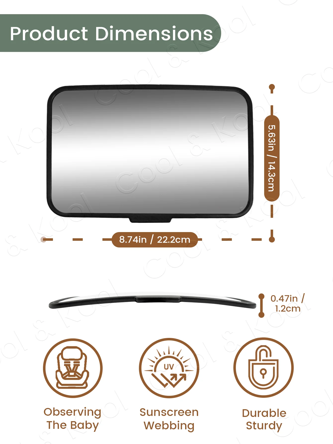Shatterproof Baby Car Mirror, Crystal Clear Rearview Monitor for Your Infant’s Safety