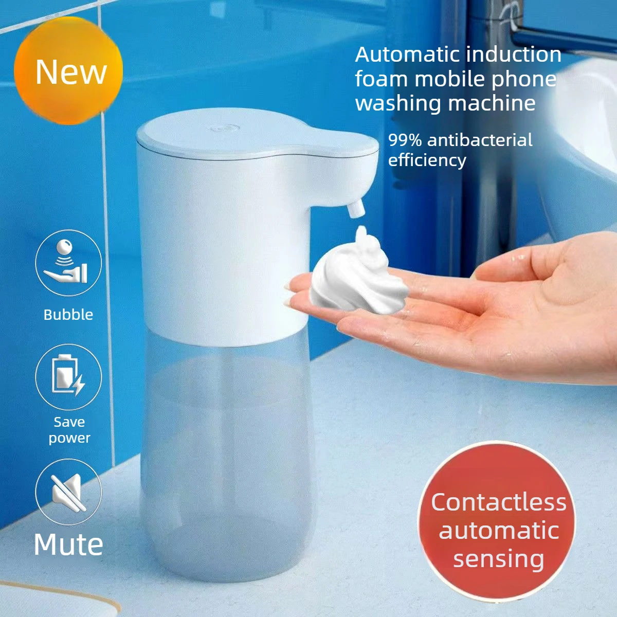 

Automatic Sensor Foam Dispenser Touchless Type-C Charging Capacity Smart Liquid Soap Dispenser Infrared Sensor Soap Dispenser