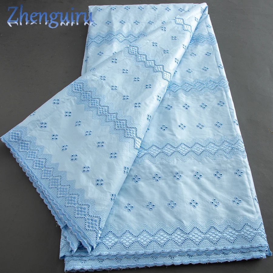 Zhenguiru African Dubai Cotton Swiss Voile Lace Fabric High Quality 5 Yard Nigerian Lace Fabric for Men Wedding Dress Sew A4271