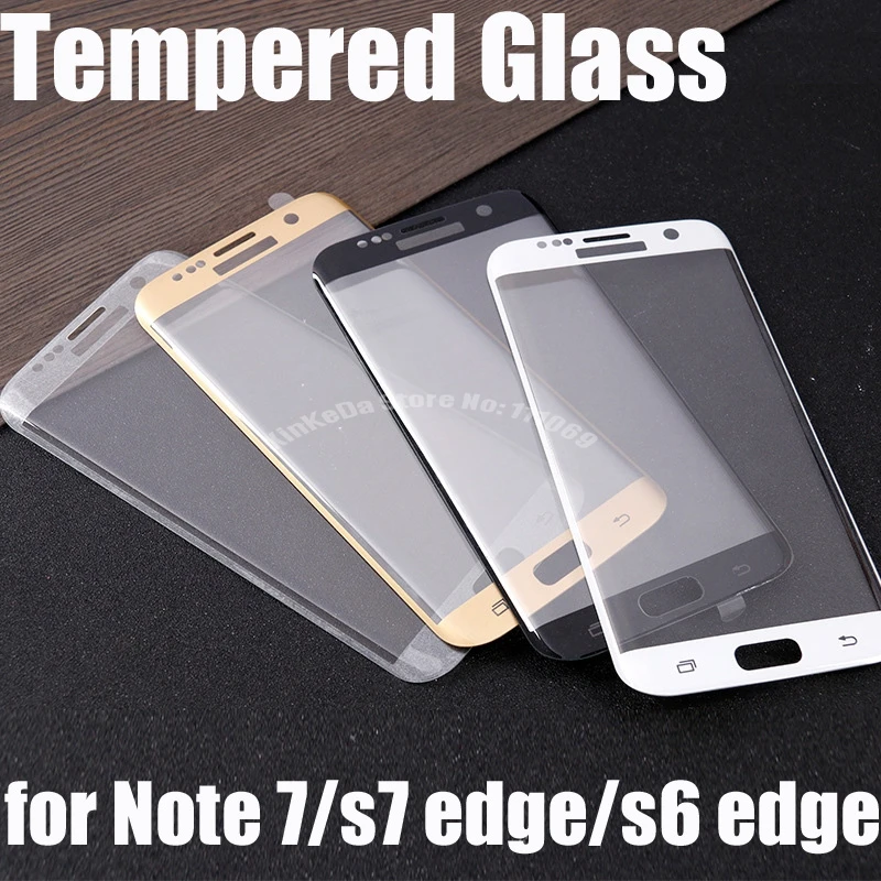 50pcs Tempered Glass Screen Protector Case for Samsung Galaxy Note 7 S7 S7EDGE S6 Edge Plus Protection Cured Film Clear Cover