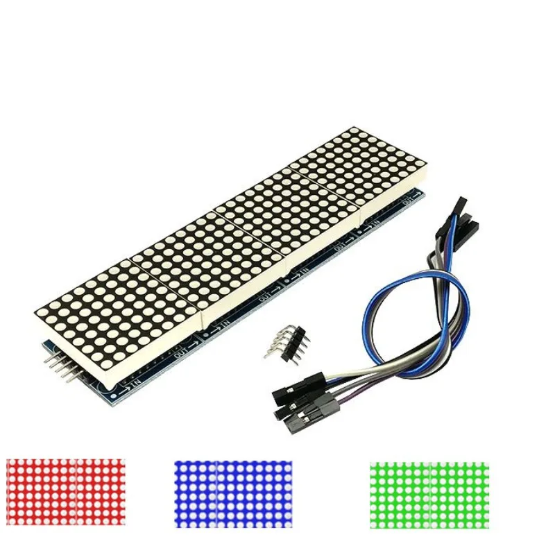 MAX7219 4-in-1 LED Dot Matrix Display Module MCU Control Board With 5P Cable